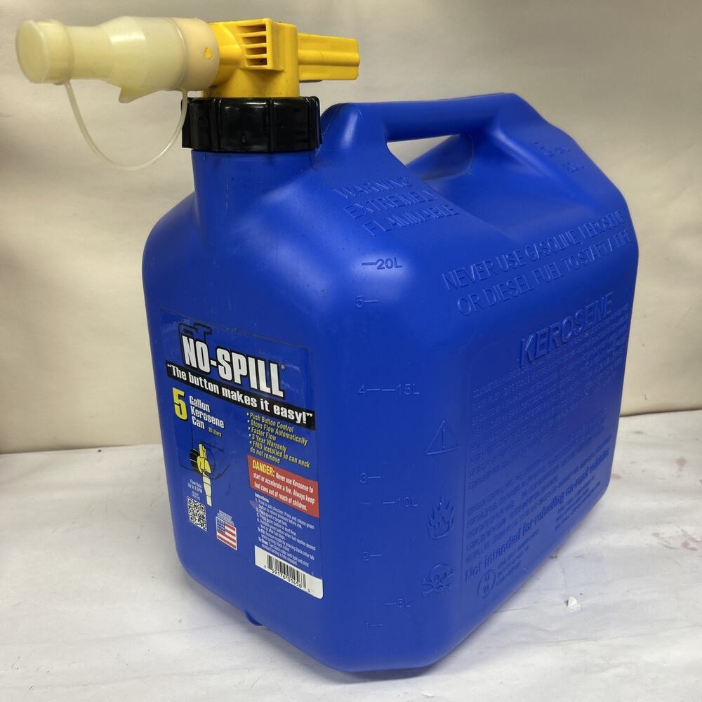No-Spill 1456 Plastic Kerosene Can 5 gal. Capacity NEW